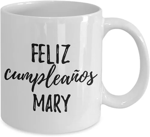Vista 2 de Feliz Cumpleanos - Taza de café con nombre personalizado para cumpleaños, 11 onzas