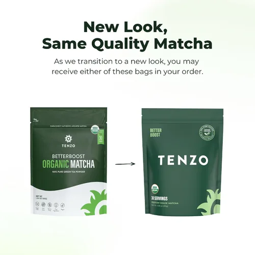Vista 10 de Tenzo Matcha - Polvo de té verde BetterBoost (1.06 onzas) con batidor de bambú de 100 puntas