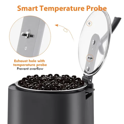 Vista 4 de YJINGRUI Boba Cooker Boba Pot 9L automático Pearl Tapioca Cocina para Boba Tea & Bubble Tea & Milk Tea Pantalla táctil 110V