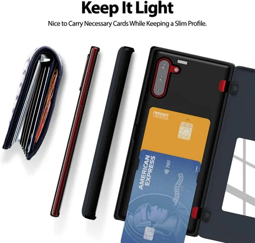 Vista 6 de GOOSPERY Parachoques magnético para puerta compatible con Galaxy Note 10, estuche tipo billetera con tarjetero, cierre automático por iman, funda