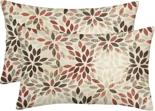 Vista 24 de Juego de 2 fundas de almohada negras y grises de 40 x 40 cm, geométricas, florales, decorativas para exteriores, fundas de almohada estilo granja