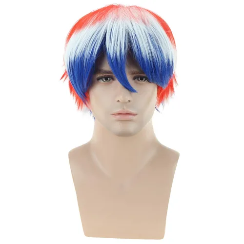Vista 25 de RightOn Peluca marrón corta para disfraz, pelucas cortas marrones para hombre y mujer, fiesta de cosplay