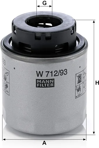 Vista 3 de MANN-FILTER W 712/93 - Filtro de aceite para automóviles y transportadores