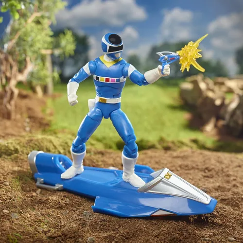 Vista 4 de Power Rangers Lightning Collection in Space Blue Ranger & Galaxy Glider - Figura de acción coleccionable de 6 pulgadas, múltiples accesorios