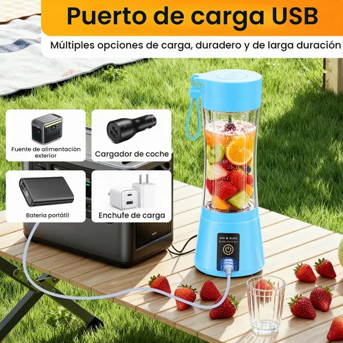 Vista 7 de Licuadora personal pequeña licuadora - Taza de batido de 12.8 fl oz portátil