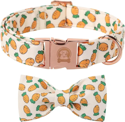 Vista 10 de MR. CHUBBYFACE - Collar de perro de San Valentín con corbatín, lindo collar de perro con corazón azul con hebilla de metal, collar de algodón