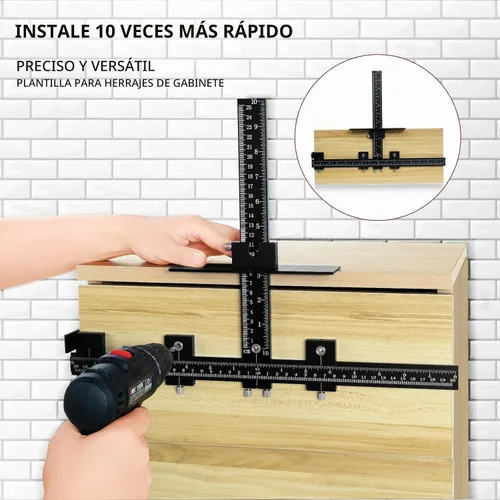Vista 2 de Vicrays Plantilla de mango de hardware para gabinete, herramienta de plantilla de gabinete de aleación de aluminio, herramienta de perforación