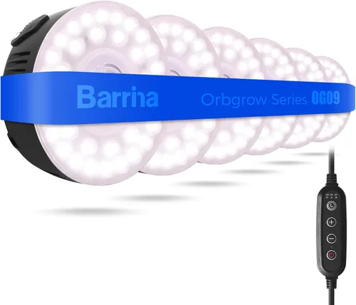 Vista 25 de Barrina Orbgrow OG09 Puck - Luz LED de crecimiento, 5000 K 9 W (equivalente a 135 vatios), luces de plantas para plantas de interior de espectro