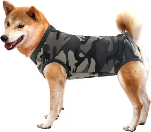 Vista 10 de Traje de recuperación para perros y cachorros, para heridas abdominales, ropa quirúrgica, chaleco posoperatorio para usar después de una cirugía