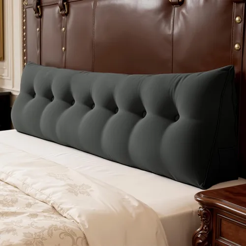 Vista 12 de WOWMAX - Almohada grande triangular con respaldo para cabecera, almohada de posicionamiento para lectura en forma de cuña, con funda extraíble