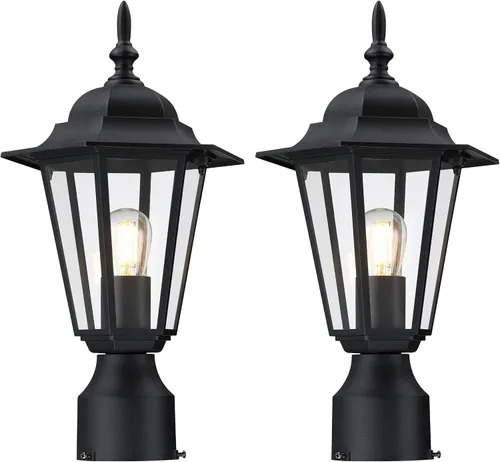 Vista 14 de GRUENLICH Luz de poste para exteriores, linterna de poste de aluminio Blanco