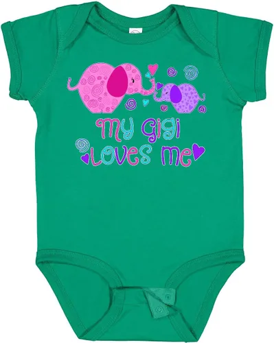 Vista 19 de inktastic My Gigi Loves Me - Body lindo de elefantes para bebé 0020 Blanco