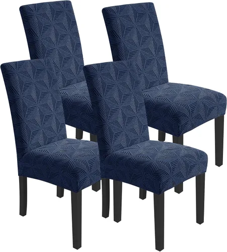 Vista 23 de YEMYHOM Funda elástica para silla con respaldo de 1 pieza con diseño jacquard más reciente, funda para silla con respaldo antideslizante, protector