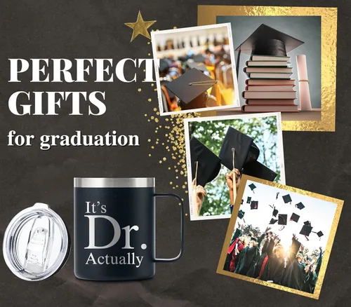 Vista 6 de Onebttl Regalos de graduación para hombres y mujeres, regalos universitarios para grado, maestría y médico, taza de café aislada de acero inoxidable