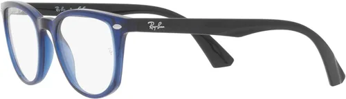 Vista 3 de Ray-Ban Junior RY1601 - Marco cuadrado para lentes graduados, color azul transparente/lente de demostración, 1.811 in, Lentes azules transparentes.
