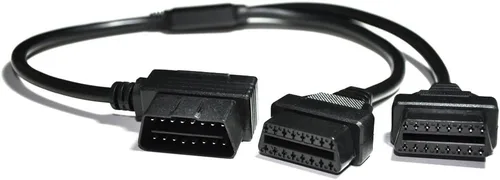 Vista 3 de 16 pin OBD2 OBDII Diagnóstico Extensor Divisor Cable de extensión macho a doble hembra Y Cable 12 pulgadas