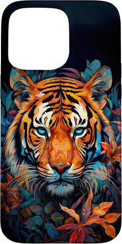Vista 31 de Watercolor Tiger Face Design Wild Animal Big Cat Tiger Case for iPhone 17
