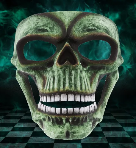 Vista 6 de Máscara de esqueleto, disfraz de calavera Steampunk, accesorio de disfraz de cara completa para Halloween, fiestas y eventos de terror