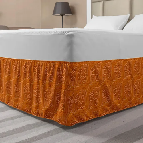 Vista 8 de Lunarable Falda de cama elástica de trébol, tréboles de cultura irlandesa con temática del día de San Patricio, 4 hojas, falda de cama de tela