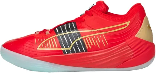 Vista 3 de PUMA Fusion Nitro Tenis de baloncesto para hombre, estilo casual, color rojo