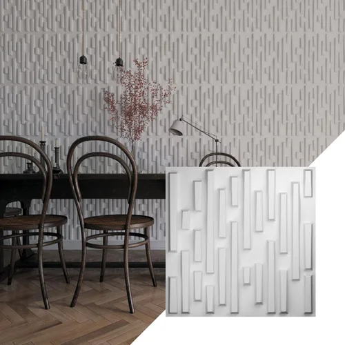 Vista 26 de Ekena Millwork 19 5/8 pulgadas de ancho x 19 5/8 pulgadas de alto, ladrillo escalonado EnduraWall decorativo 3D, cobre envejecido