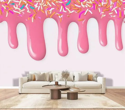 Vista 9 de Mural de pared Synthwave de onda de vapor retrowave rosa de gran brillo medio autoadhesivo autoadhesivo removible adhesivo adhesivo de pared