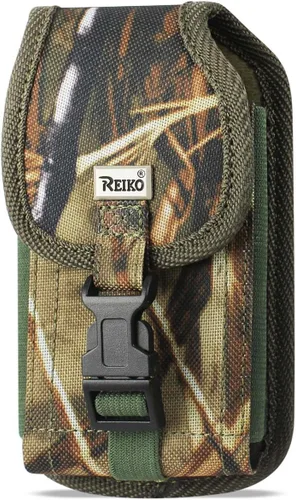 Vista 2 de Reiko Bolsa De Teléfono Resistente Vertical Inalámbrica Con Clip De Hebilla 6.62" X3.46" X0.68" En Funda De Cartera - Camuflaje