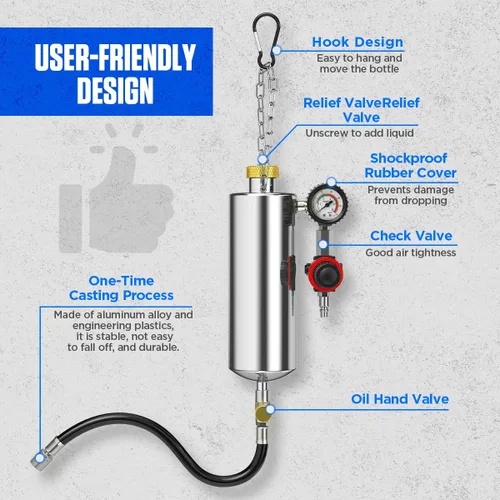 Vista 4 de Kit de Limpiador de Inyectores de Combustible CMTOOL, Kit de Limpieza del Sistema de Combustible Automotriz, Herramienta de Limpieza de 1000ML sin