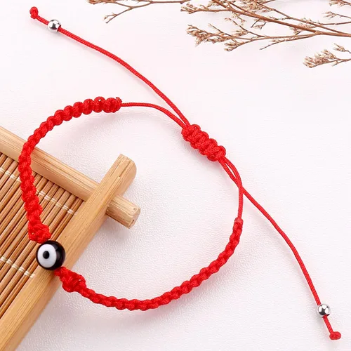 Vista 12 de SUMMER LOVE Handmade Jewelry Evil Eye Bracelets with Card,Black Red String Bracelets Kabbalah Protection Luck Amulet for Women Men Friends Pulseras