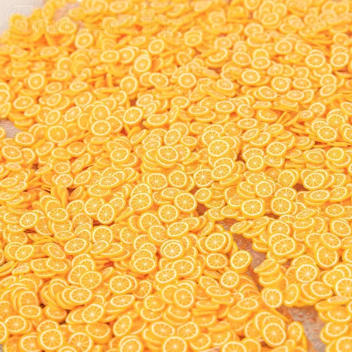 Vista 6 de Framendino, 3.53 oz 3D lindo fruta naranja rebanadas arcilla polímero para decoración de uñas DIY Sandía