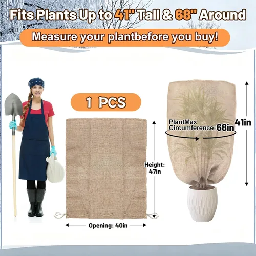 Vista 4 de Cubiertas de arpillera para plantas de 40 x 47 pulgadas, protección contra