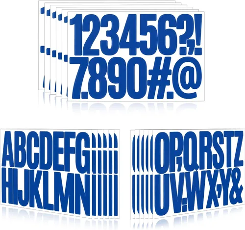 Vista 48 de 1550 piezas de 10 hojas de calcomanías de letras, calcomanías de números y alfabeto de buzón de vinilo, calcomanías autoadhesivas impermeables