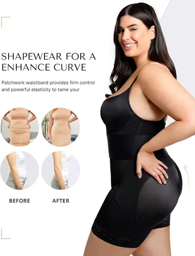 Vista 5 de SHAPELLX Body para mujer con control de abdomen, moldeador de cuerpo, control de abdomen, levantamiento de glúteos
