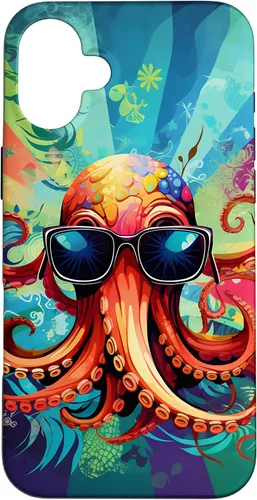 Vista 23 de iPhone 11 Pro That's One Cool Pultopus Pulpo colorido con funda para gafas de sol