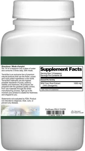 Vista 3 de Extracto de raíz de ñame silvestre (16% Diosgenina) Polvo (1 oz, ZIN: 514293) - Paquete de 3