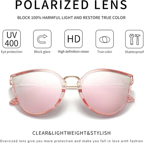 Vista 4 de SUNGAIT Gafas de sol polarizadas para mujer estilo vintage ojo de gato UV400