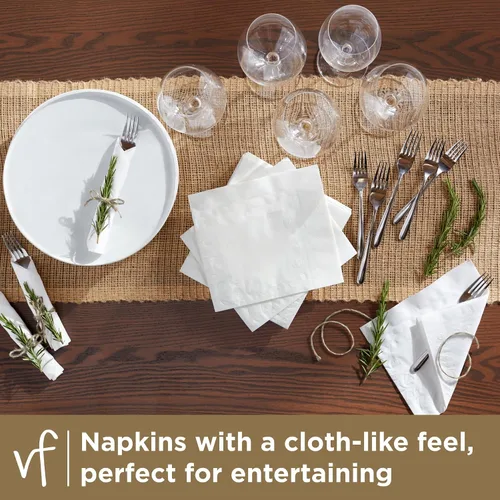 Vista 3 de Vanity Fair Servilletas de papel para bebidas Entertain Beverly, 480 unidades, servilletas desechables hechas para entretenimiento y eventos