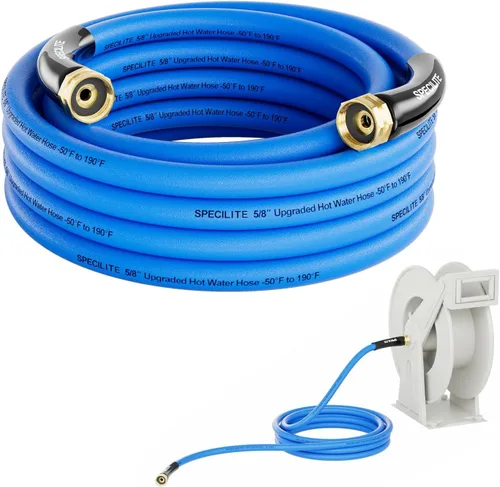 Vista 18 de SPECILITE Manguera de agua de jardín caliente/fría de 5 pies x 1 pulgada, -50 ℉ a 190 ℉, resistente, flexible, explosión de 605 psi, ligera, tubo