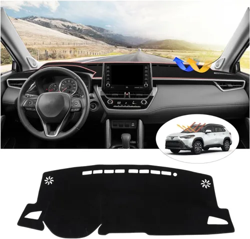 Vista 18 de CARTIST Cubierta negra para salpicadero para Toyota Solara 2004-2008, antideslizante, antirreflejo, protección UV, tapete interior de primera calidad