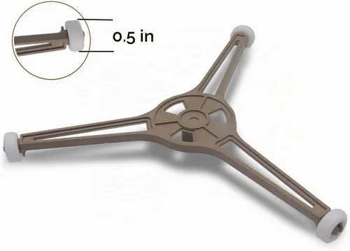 Vista 6 de Paquete de 1 bandeja de placa giratoria plana para horno de microondas, soporte giratorio de triple brazo con ruedas, brazo de repuesto de rodillo