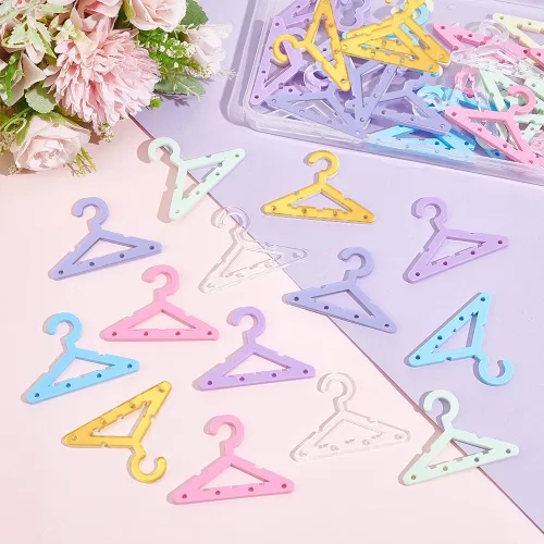 Vista 6 de PH PandaHall 42 piezas de colgador de ropa soporte para aretes collar mini percha joyería colgante organizador colgante aretes acrílico perno