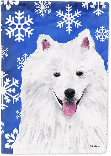 Vista 119 de Caroline's Treasures SC9374GF Bulldog English Snow flakes Holiday Garden Flag Buzón Bandera decorativa para patio exterior, patio, obras de arte