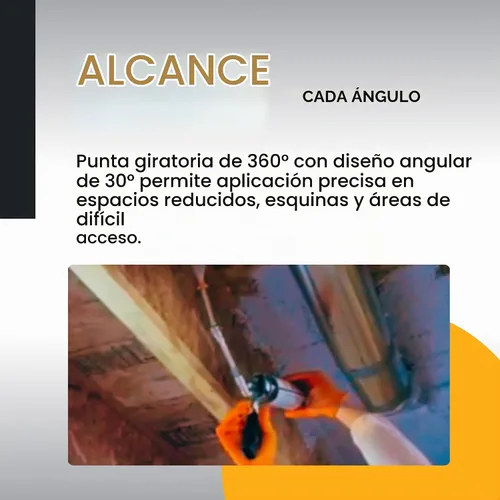 Vista 6 de Vega Bond Pistola de espuma Pro Spray – Aplicador profesional de espuma de poliuretano con punta giratoria de 360°, diseño reutilizable de alta