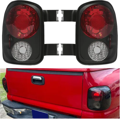 Vista 10 de Kojem Luz trasera compatible con Chevy Silverado 1999-2004 y GMC Sierra Stepside Lámparas de freno traseras de plástico con par de bombillas carcasa