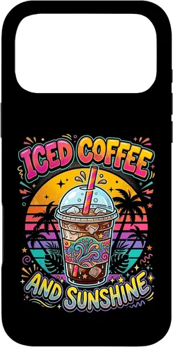 Vista 22 de Iced Coffee Sunshine Palm Trees Retro Summer Drink Case for iPhone 17