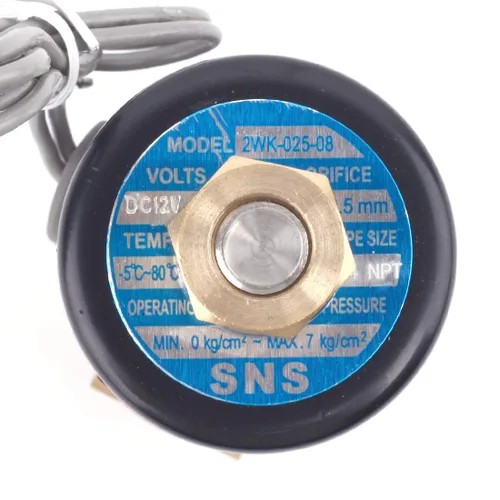 Vista 3 de SNS DC12V 1/4" válvula electromagnética eléctrica de latón del NPT agua normalmente abierta, aire, diesel 2WK025-N08
