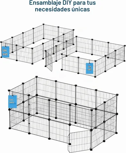 Vista 5 de BUCATSTATE Corralito de 12 paneles de conejillo de indias, corralito de conejo para interiores, 47 pulgadas de largo x 24 pulgadas de ancho x 12