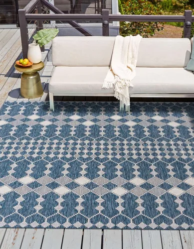 Vista 29 de Unique Loom Outdoor Trellis Collection - Alfombra de área - Traliccio (2 pies 2 pulgadas x 3 pies 1 pulgada, rectangular, carbón/marfil)