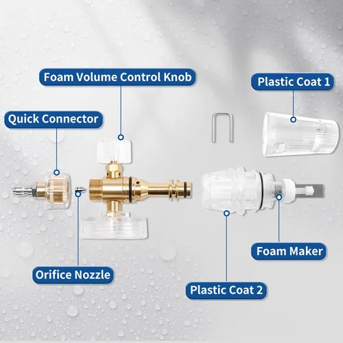 Vista 7 de Tool Daily - Lavadora a presión con cañón de espuma, lanza de espuma de nieve ajustable con M22 y conector rápido de 6 mm, boquilla con orificio