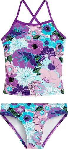 Vista 46 de Kanu Surf Niñas Melanie Beach Sport - Traje de baño tipo tankini de 2 piezas con UPF 50+ Alania Floral Aqua